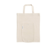 Opvouwbare tas van gerecycled katoen 140 g/m2 kleur naturel