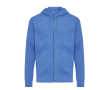 Eco-katoen sweatshirt met rits Iqoniq Abisco 340 g/m2 kleur gemarmerd blauw