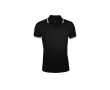 Tweekleurig herenpoloshirt van katoen 200g/m2 SOL'S Pasadena kleur wit/zwart