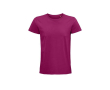 Biologische t shirts met bedrijfslogo kleur fuchsia