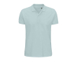 Eco polo met bedrijfslogo kleur pastel blauw