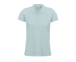 Bedrukt poloshirt van biologisch katoen, 170 g/m2 kleur pastel blauw