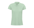 Bedrukt poloshirt van biologisch katoen, 170 g/m2 kleur pastel groen