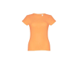 Katoenen T-shirts met logo voor vrouwen kleur koraal