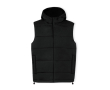 Polyester bodywarmer met vaste capuchon MKT Brooke kleur zwart