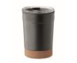 RVS to-go beker met kurkbodem 300ml kleur zwart