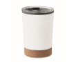 RVS to-go beker met kurkbodem 300ml kleur wit