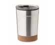 RVS to-go beker met kurkbodem 300ml kleur mat zilver