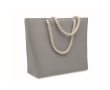 Tas van gerecycled katoen met touwhengsels, 220 g/m2 kleur grijs