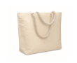 Tas van gerecycled katoen met touwhengsels, 220 g/m2 kleur beige