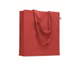 Kleurrijke tas van bio katoen met lange hengsels 220 g/m2 kleur rood