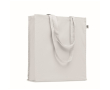 Kleurrijke tas van bio katoen met lange hengsels 220 g/m2 kleur wit