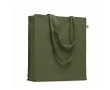 Kleurrijke tas van bio katoen met lange hengsels 220 g/m2 kleur groen