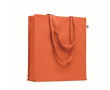 Kleurrijke tas van bio katoen met lange hengsels 220 g/m2 kleur oranje
