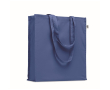Kleurrijke tas van bio katoen met lange hengsels 220 g/m2 kleur koningsblauw