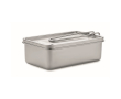 Lunchbox van RVS met afneembaar bijpassend handvat 750ml kleur zilver