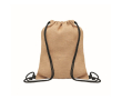 Jute String tasje met gekleurde katoenen touwtjes kleur zwart