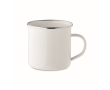 Vintage gesublimeerde metalen mok met metalen rand 500 ml kleur wit