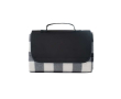 Fleece picknickdeken met ruitmotief en draaggreep 180 g/m3 kleur zwart