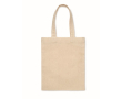 Katoenen cadeautasje met korte gekleurde hengsels 140 g/m2 kleur beige