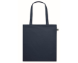 Katoenen boodschappentas, lange hengsels Fairtrade 140 g/m2 kleur blauw