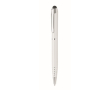 Rollerballpen van gerecycled aluminium, blauwe inkt kleur wit