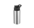Sportfles van gerecycled aluminium, flip-top sluiting 660ml kleur mat zilver