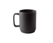 Keramische mok met matte afwerking en groot handvat 330 ml kleur zwart