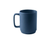 Keramische mok met matte afwerking en groot handvat 330 ml kleur blauw