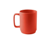 Keramische mok met matte afwerking en groot handvat 330 ml kleur rood