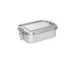 Lunchbox van gerecycled rvs met zijsluiting 750 ml kleur mat zilver