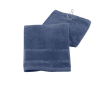 Golf handdoekje met metalen haakje kleur blauw