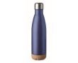 Dubbelwandige RVS thermosfles met kurk kleur blauw