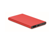 Powerbank met eigen logo 4000 mAh kleur rood