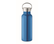 Anti-lek fles van gerecycled staal met handvatdop 500 ml kleur turkoois