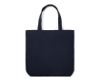 Tas van gerecycled canvas met lange handvatten, 400 g/m2 kleur marineblauw