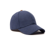 Stijlvolle pet van gerecycled katoen met details van synthetisch leer kleur marineblauw