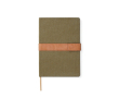 Notitieboekje van gerecycled canvas, A5 vellen met magneetstrip kleur groen