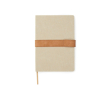 Notitieboekje van gerecycled canvas, A5 vellen met magneetstrip kleur ivoor