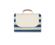 Opvouwbare RPET picknickdeken met details van kunstleer kleur marineblauw