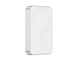 Powerbank met magneet voor mobiele telefoon en type C poort 10.000 mAh kleur zilver
