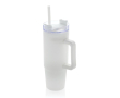 Thermosbeker van gerecycled plastic met deksel met 3 standen, 900 ml kleur wit