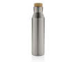 Thermosfles van gerecycled roestvrij staal met anti-lekdeksel 650ml kleur zilver