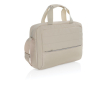 RPET aktetas met zak en decoratieve stukken aan de voorkant 15,6\" kleur beige