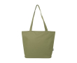Multifunctionele tas van gerecycled polyester met rits kleur olijfgroen