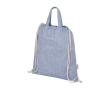 Tasje van gerecycled katoen met trekkoordsluiting 150 g/m2 kleur gemarmerd blauw