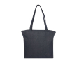 Boodschappentas van gerecycled katoen met ritssluiting 500 g/m2 kleur jeans blauw