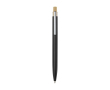 Pen van aluminium en bamboe met transparant blauw inktdetail kleur zwart