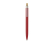 Pen van aluminium en bamboe met transparant zwart inktdetail kleur rood