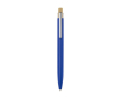 Pen van aluminium en bamboe met transparant blauw inktdetail kleur blauw